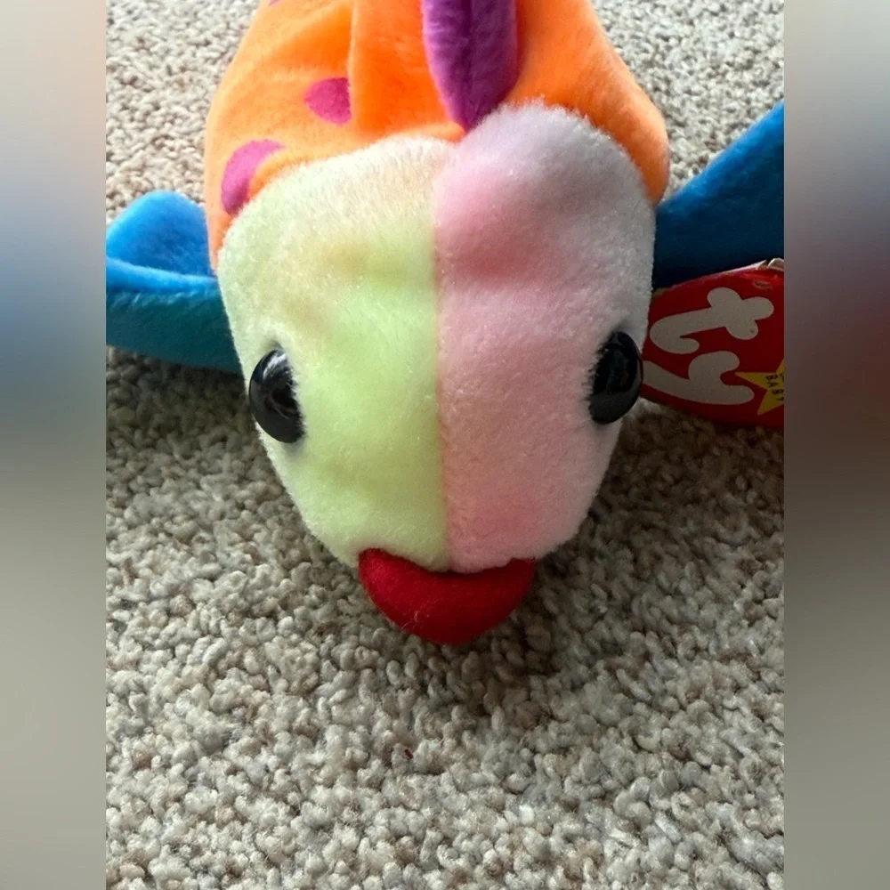 Lips The Fish Ty Beanie Baby Rare Look Retired W/ Errors